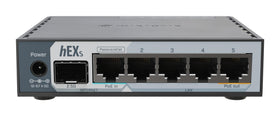 MikroTik hEX S 2025 ports and interfaces, five Gigabit ports and a 2.5G SFP for fast uplinks.