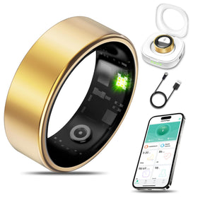 Milavan gold front view showing sleek ring profile and stylish finish