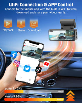 Milerong 3.2" IPS screen display showing simultaneous front and rear feed for convenience