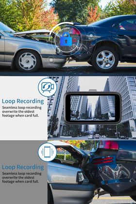 Milerong dashcam G-sensor detects impacts and saves footage.