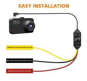 Milerong dash cam hardwire voltage display shows real-time battery status.