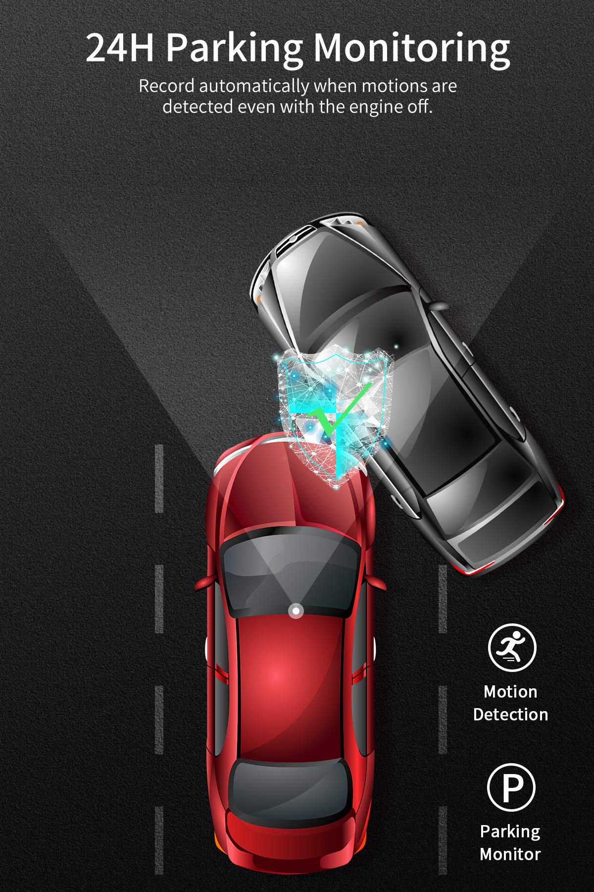 Milerong dashcam loop recording ensures continuous coverage.