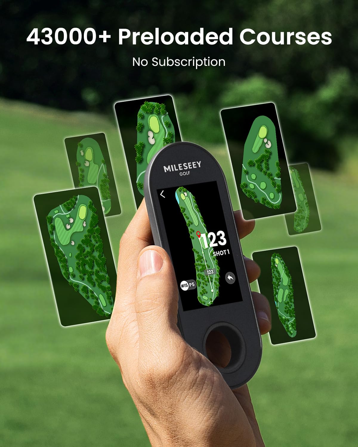 MiLESEEY GeneSonic Go green view with pin position for precise approach