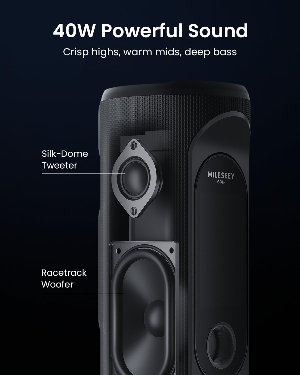 MiLESEEY GeneSonic Pro 40W audio delivers clear distance calls.