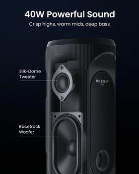 MiLESEEY GeneSonic Pro 40W audio delivers clear distance calls.