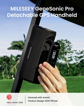 MiLESEEY GeneSonic Pro detachable GPS rangefinder in handheld mode for precise distances.