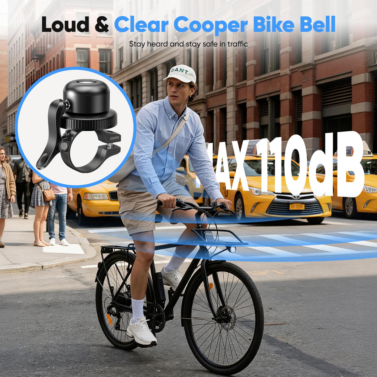 MiLi bike bell emits 80dB copper alloy ring for clear alerts.