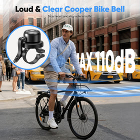 MiLi bike bell emits 80dB copper alloy ring for clear alerts.