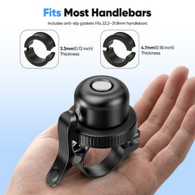 MiLi bike bell universal fit for 0.87–1.25 inch handlebars.