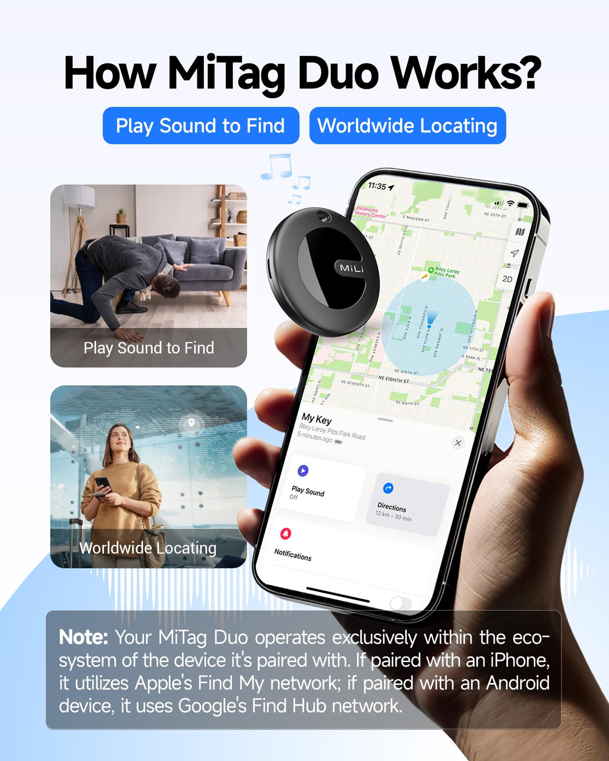 MiLi MiTag Duo privacy-protected location data during searches