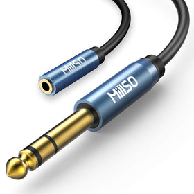 MillSO 1/4 to 3.5mm adapter with 16 ft cable for flexible connections.