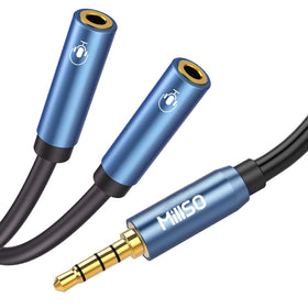 MillSO headset splitter enables four-pole TRRS sharing for two devices.