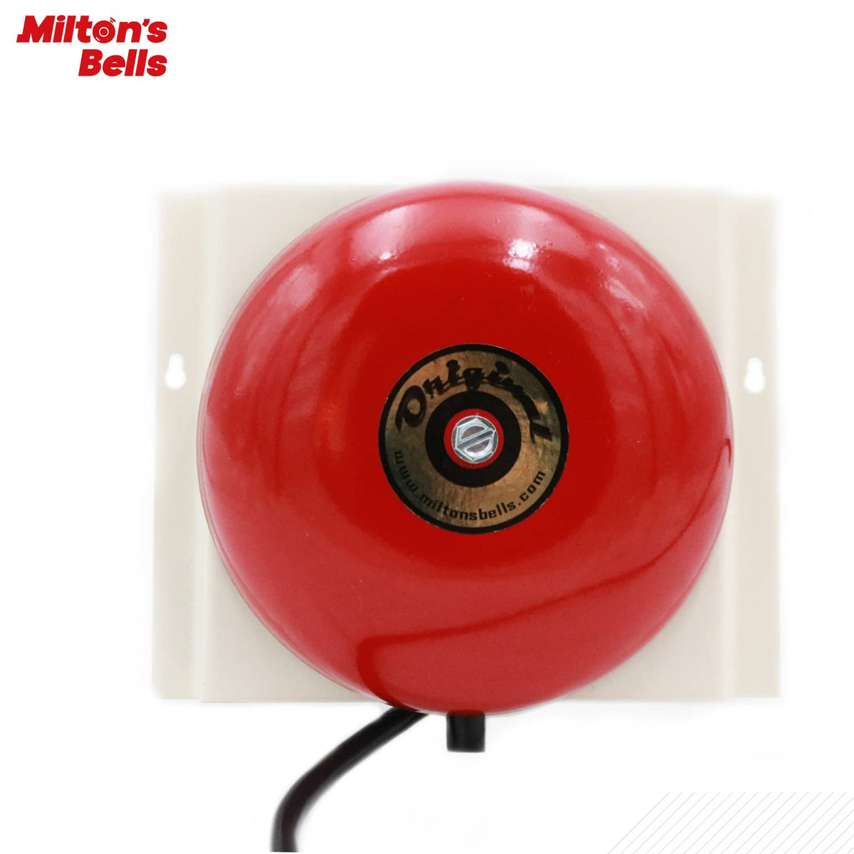 MILTON'S BELLS bell mounted under an eave, protected placement extends hardware life