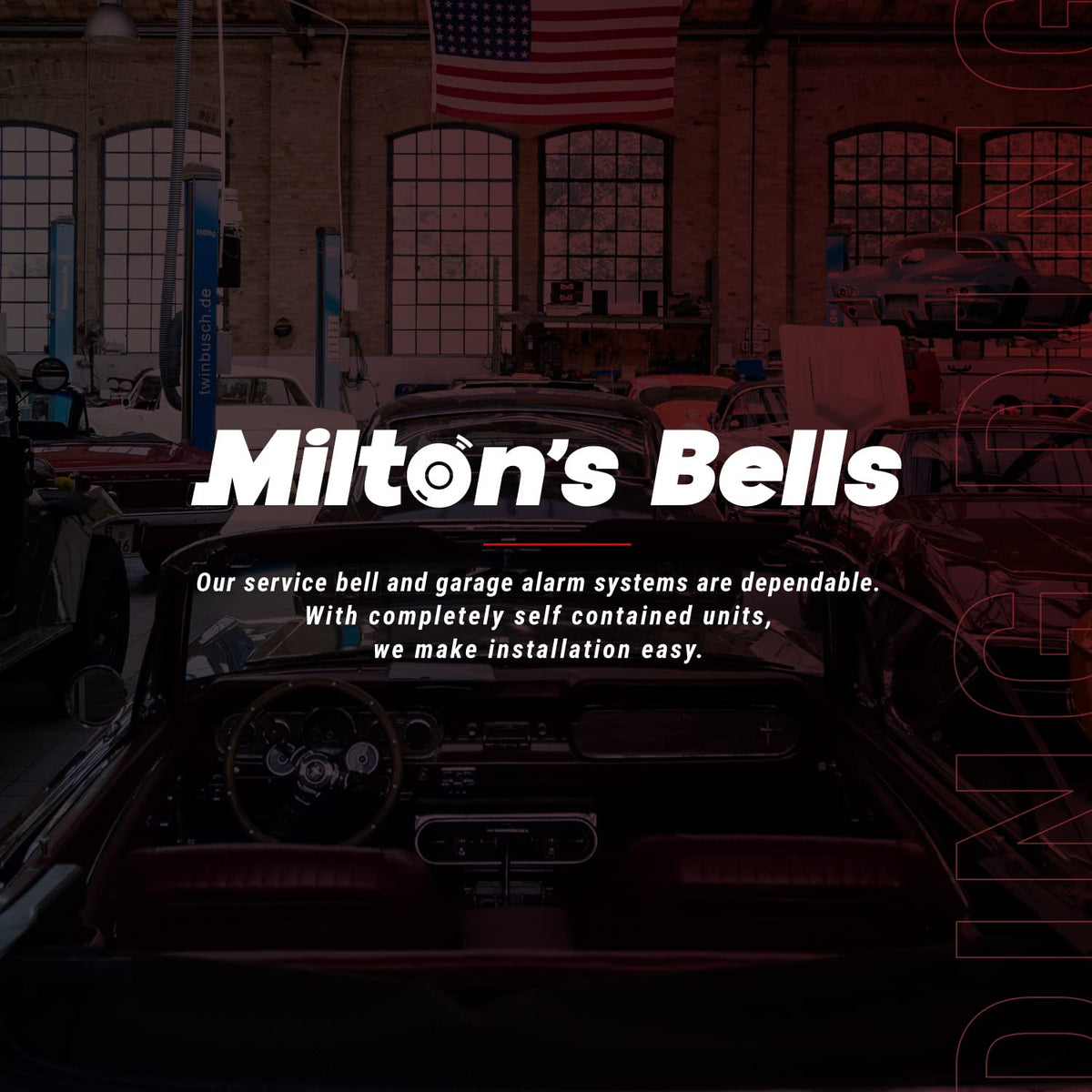 MILTON'S BELLS kit in driveway use with technician, practical arrival detection for businesses