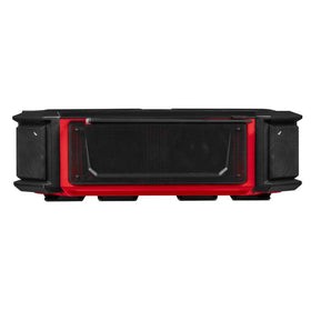 Milwaukee M18 Packout Radio Charger side profile highlighting rugged durability.