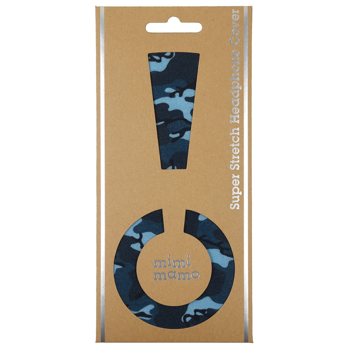 Mimimamo Ocean L headphone cover, side view showing snug fit and soft fabric