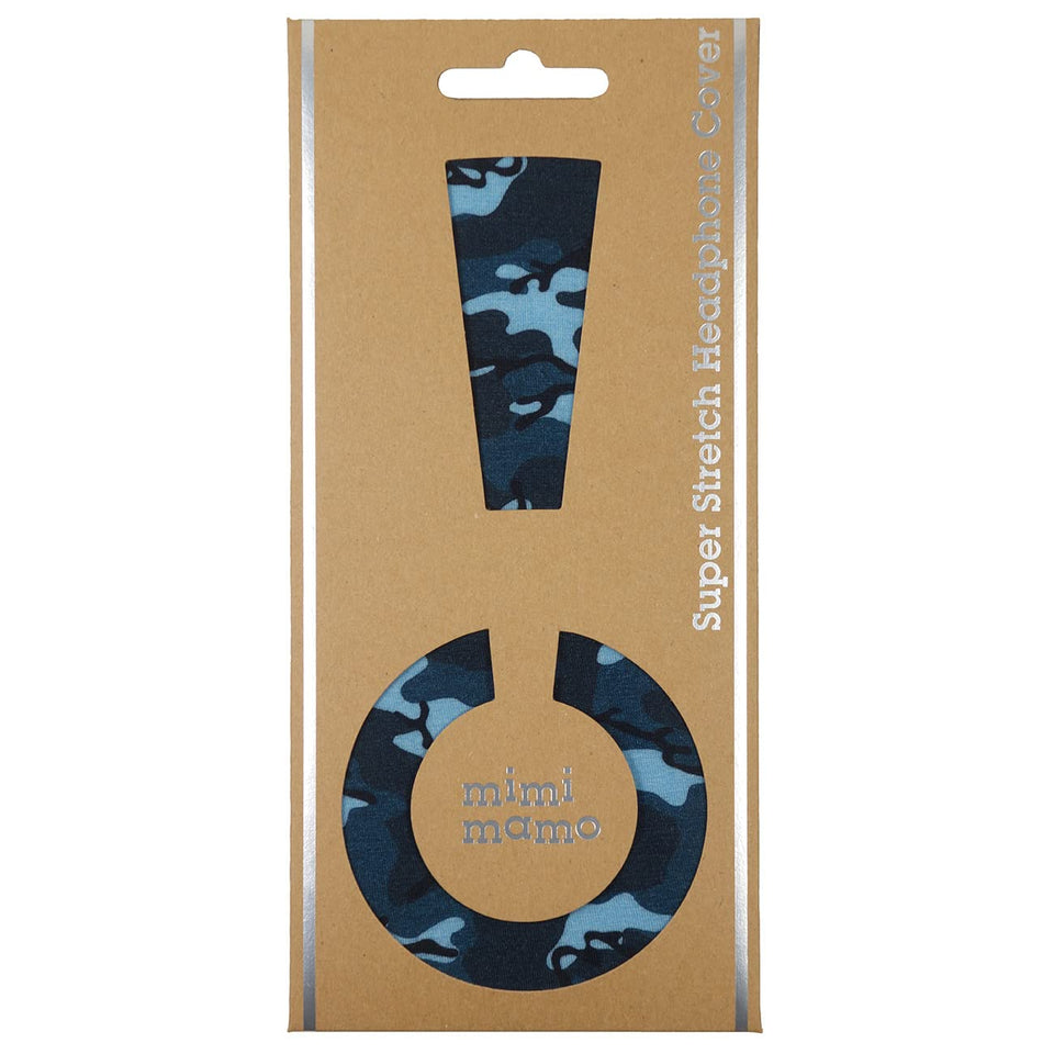 Mimimamo Ocean L headphone cover, side view showing snug fit and soft fabric