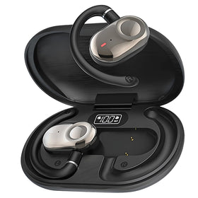 MINDBEAST Open Ear earbuds with bi-axial adjustment for a secure fit during workouts.