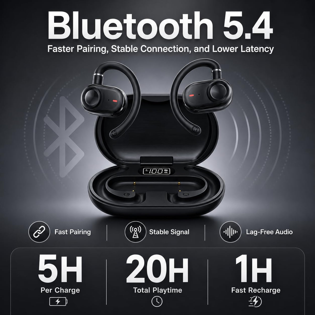 Stable Bluetooth connection for calls and workouts.