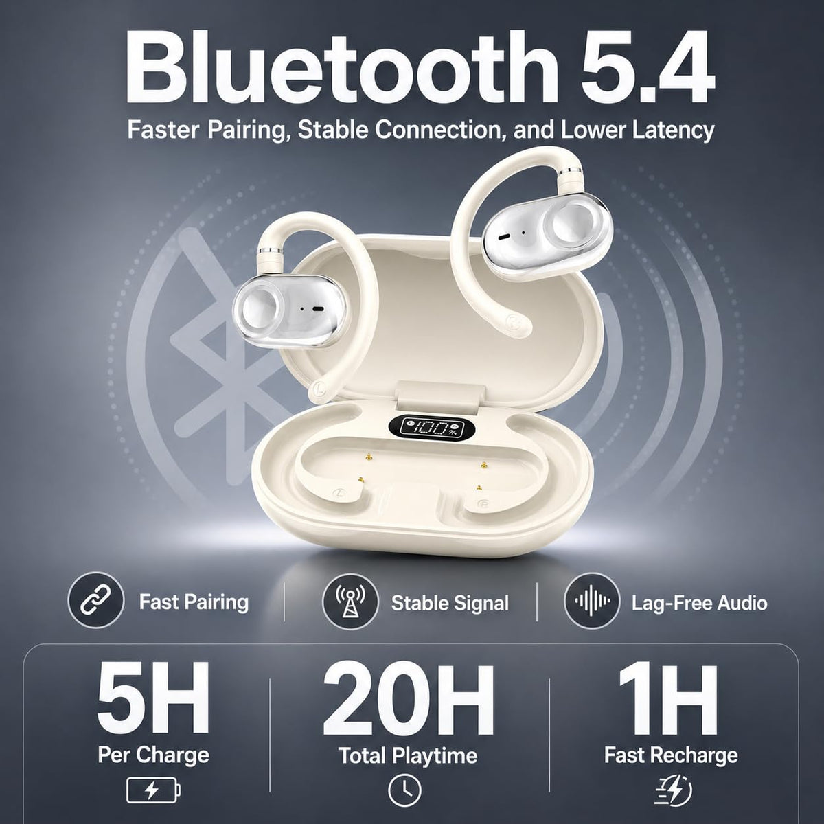 MINDBEAST stable Bluetooth connection ensures reliable, lag-free listening.