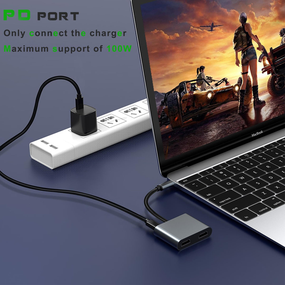 Mindorlen adapter delivers crisp 4K output to a monitor for clear visuals.