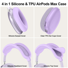 MINDRESY AirPods Max 2 transparent case cover provides 360-degree protection while staying slim