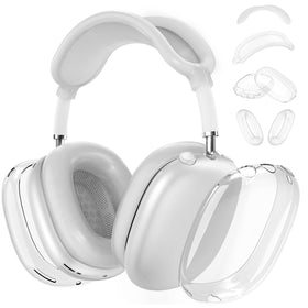 Mindresy AirPods Max 2 clear earcups cover protects against scuffs while preserving slim profile.