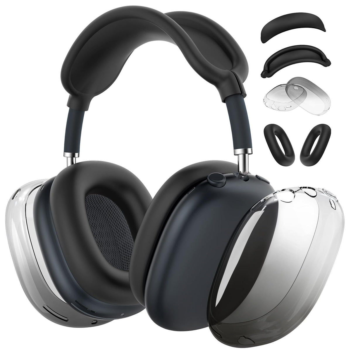 MINDRESY AirPods Max 4in1 earcups cover protects while showing clear gradient style