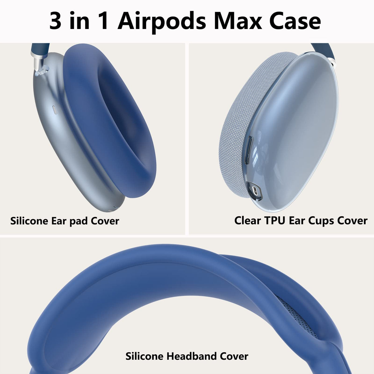 MINDRESY AirPods Max clear TPU shell highlights the original look while guarding against scratches.