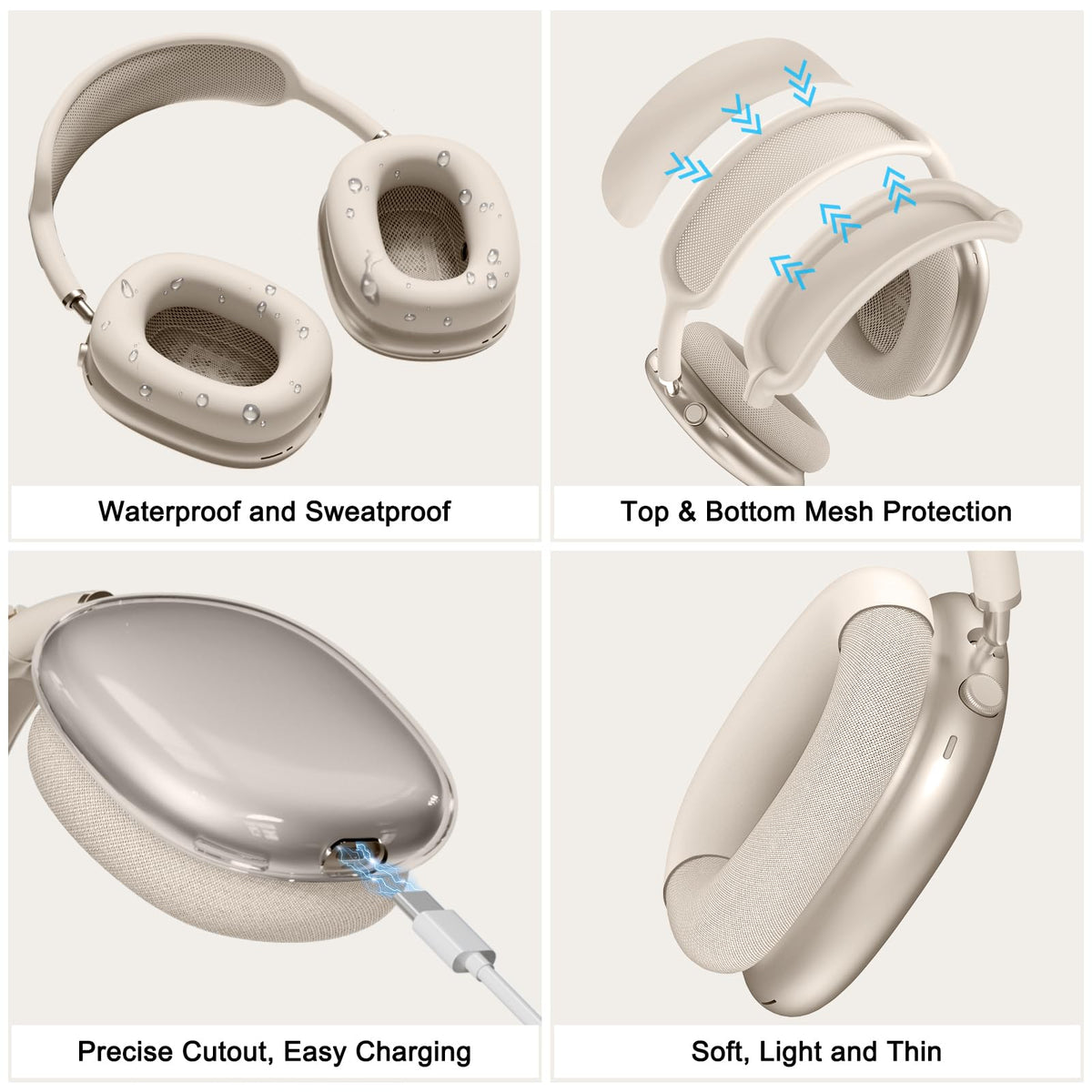 MINDRESY AirPods Max precise cutouts keep buttons and ports accessible