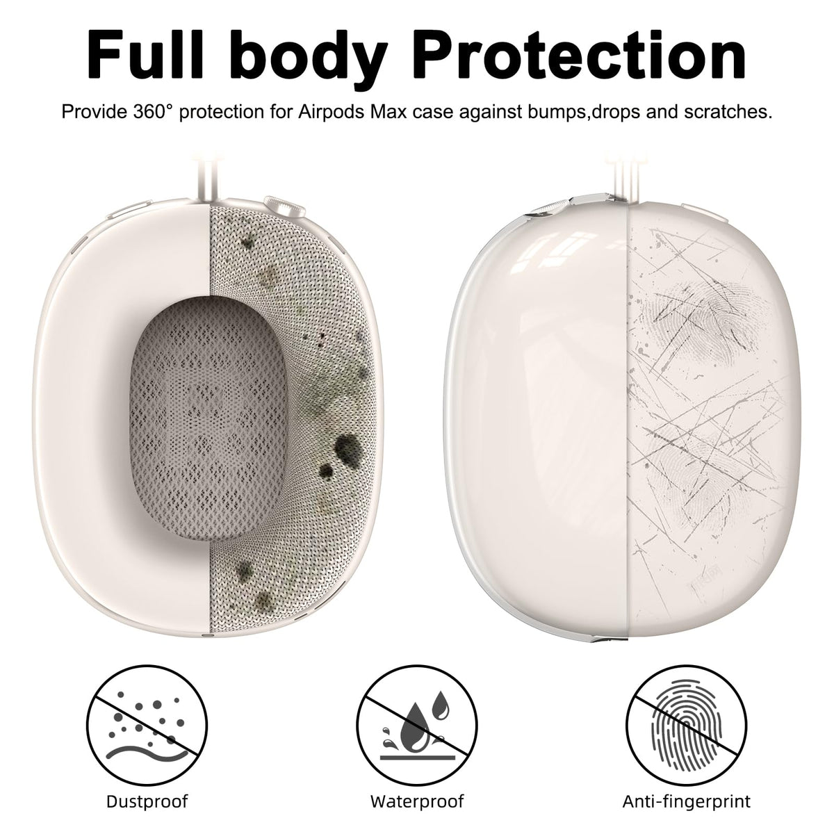 MINDRESY AirPods Max earpad cover silicone provides soft touch and reduces fingerprints