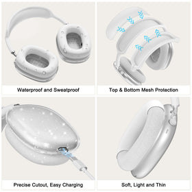 MINDRESY AirPods Max glitter white accessory adds subtle shine and protection.