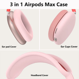 MINDRESY AirPods Max silicone case cover pink adds grip and protection