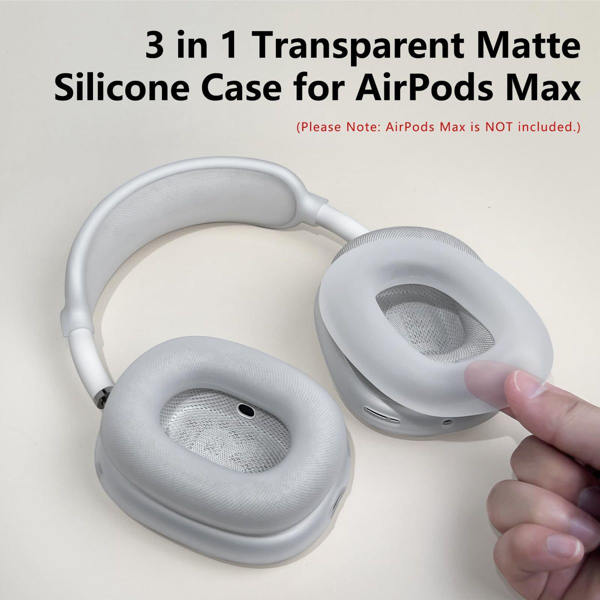MINDRESY AirPods Max silicone case cover, side view, lightweight protection