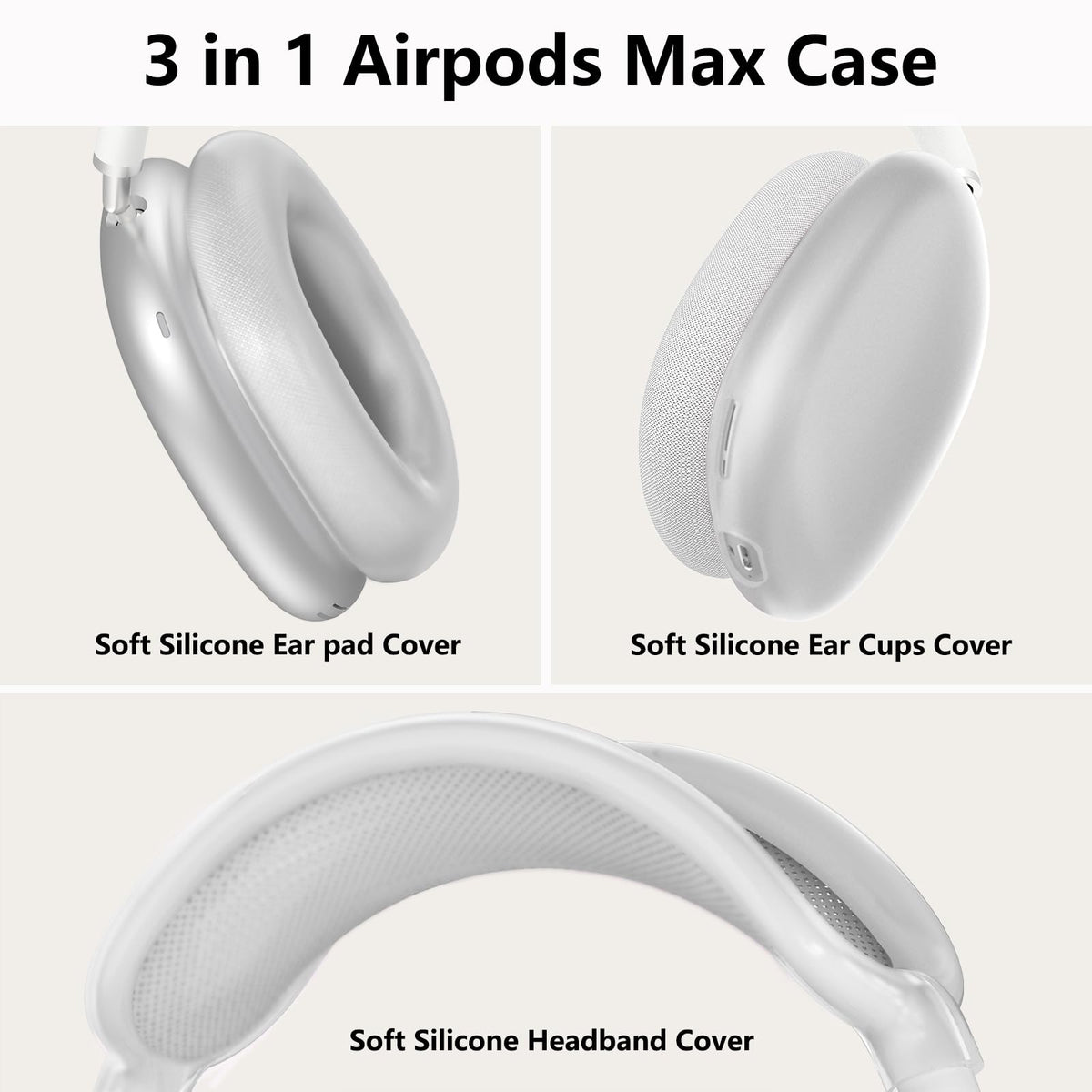 MINDRESY AirPods Max USB-C port access, easy charging with case on