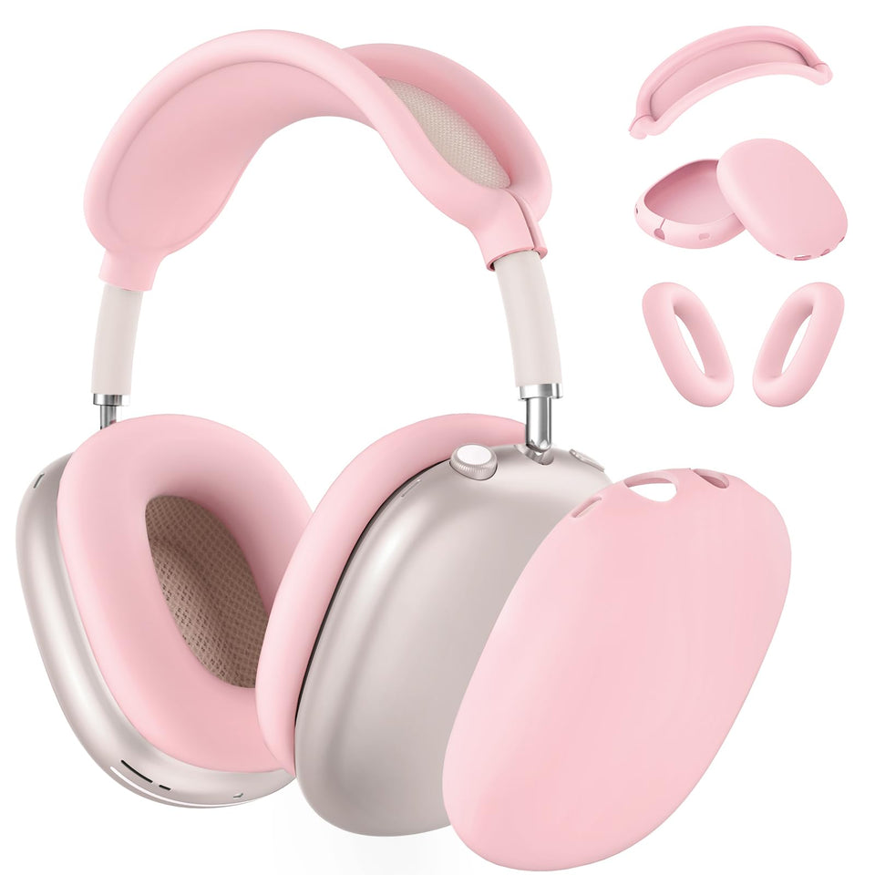 MINDRESY AirPods Max silicone earcups cover pink protects against scratches and dust