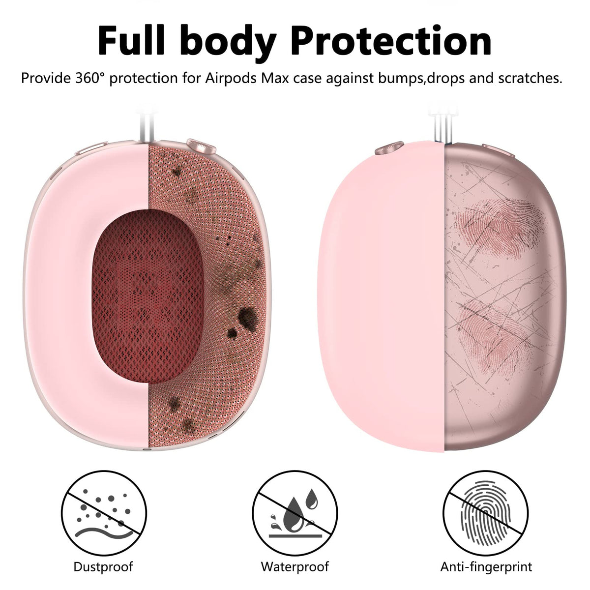 MINDRESY AirPods Max silicone headband cover pink reduces wear