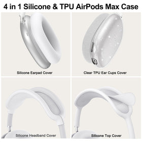 MINDRESY AirPods Max transparent protector preserves look with full coverage.