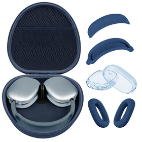 MINDRESY hard case front view showing secure zipper and handle protecting AirPods Max