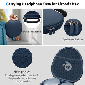 MINDRESY case with headphones placed to activate sleep mode and preserve battery