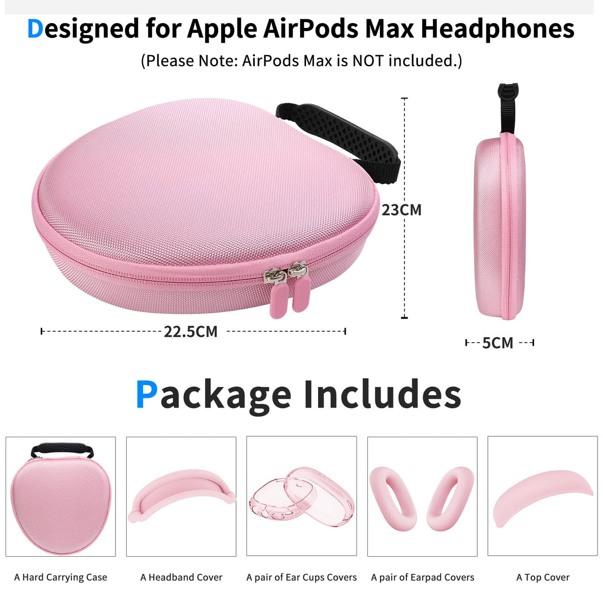 MINDRESY case beside AirPods Max for scale showing compact travel-ready protection benefit