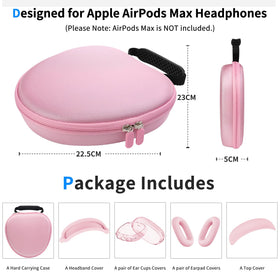 MINDRESY case beside AirPods Max for scale showing compact travel-ready protection benefit