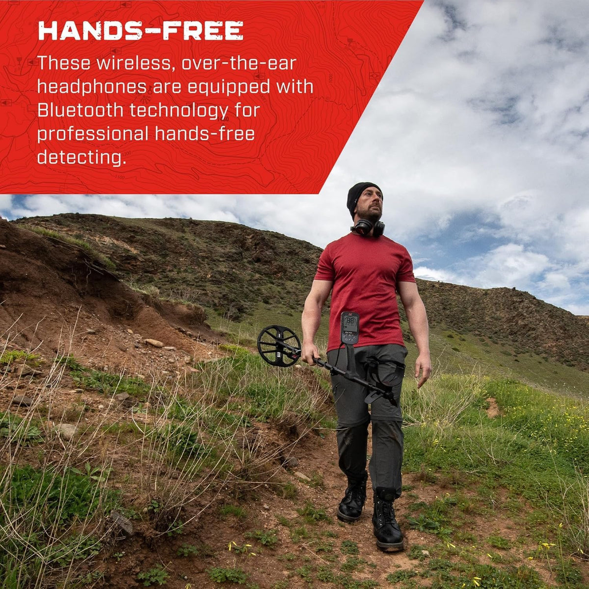 MINELAB ML85 over-ear comfort with padded cups for long study sessions.