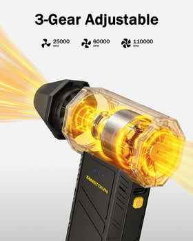 MineTown SwiftFlow X3 air duster side view highlighting ergonomic, lightweight design