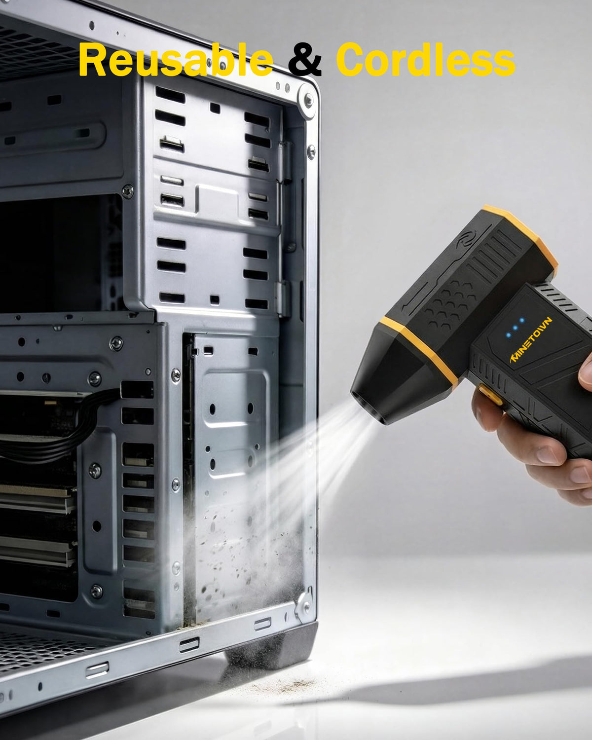 MineTown SwiftFlow X3 nozzle kit demonstrates versatility for keyboards, PCs, and cameras