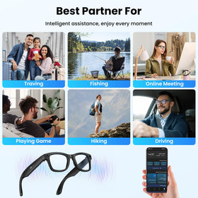 Mingtawn AI Smart Glasses long battery life with removable lenses for easy care