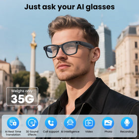 Mingtawn AI Smart Glasses camera close-up highlighting the 2K/1080P capture capability