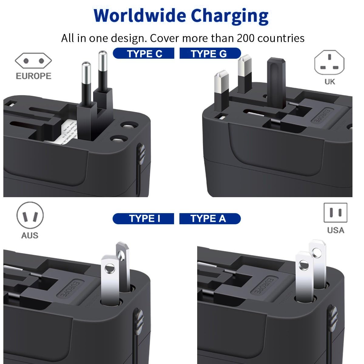 MINGTONG all-in-one international socket supports multiple plug types for travel