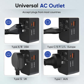 MINGTONG bright black travel adapter design for global trips