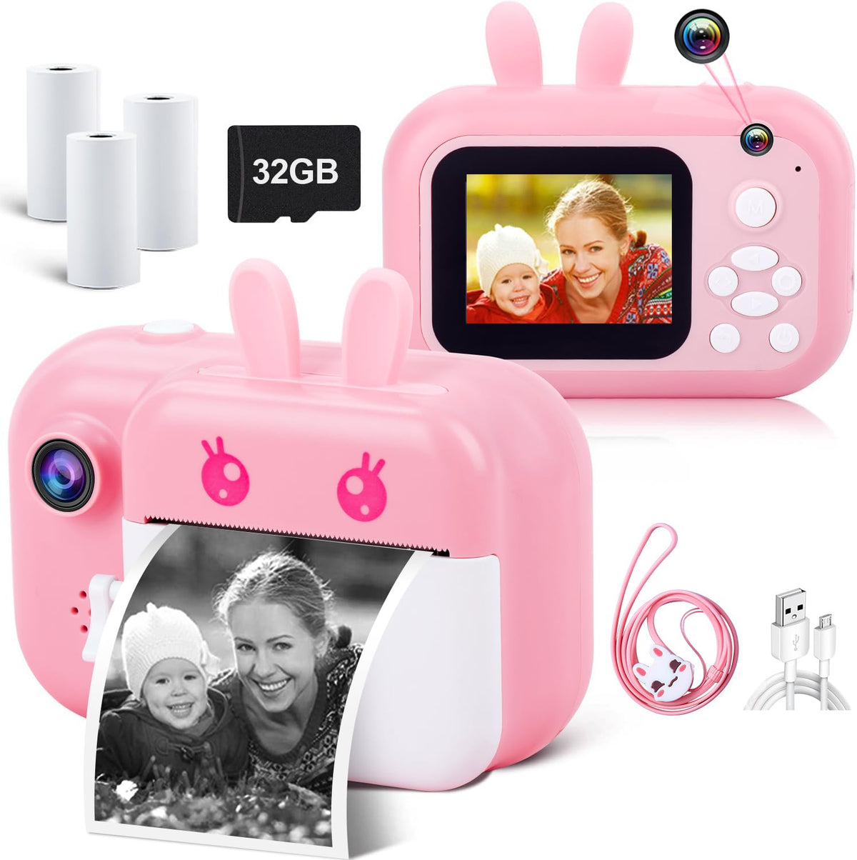 MINIBEAR Kids Camera front view highlights ergonomic design for small hands and easy grip